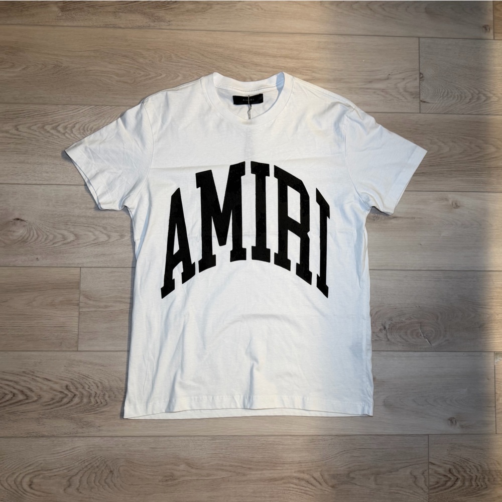 Amiri Mirror Logo White T-Shirt Men’s Size Medium NWT Designer Cotton Tee